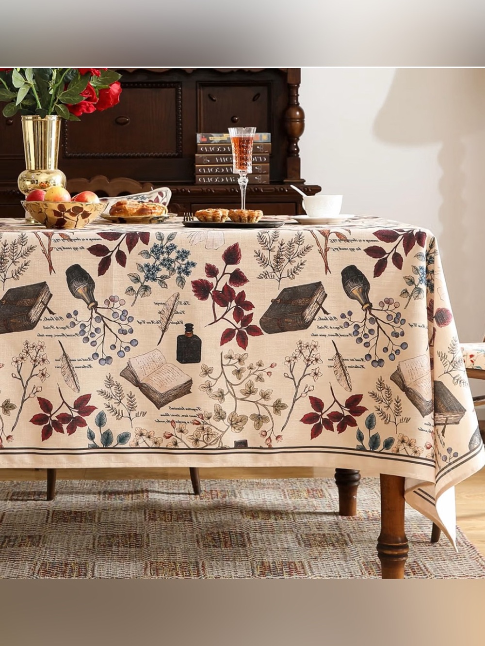 Designer French Linen Rectangular Tablecloth - Picture 7 of 10